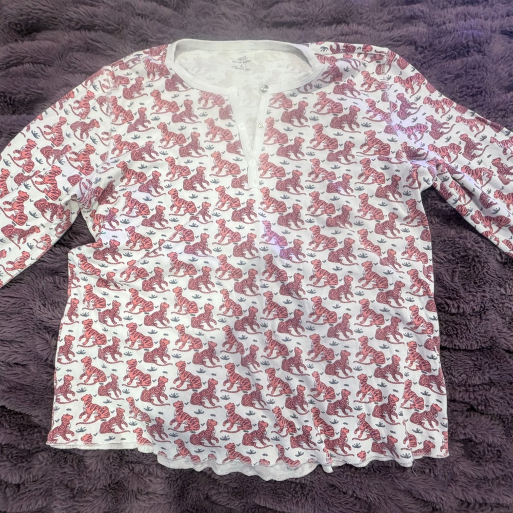 Roller Rabbit pink tiger pj shirt size large